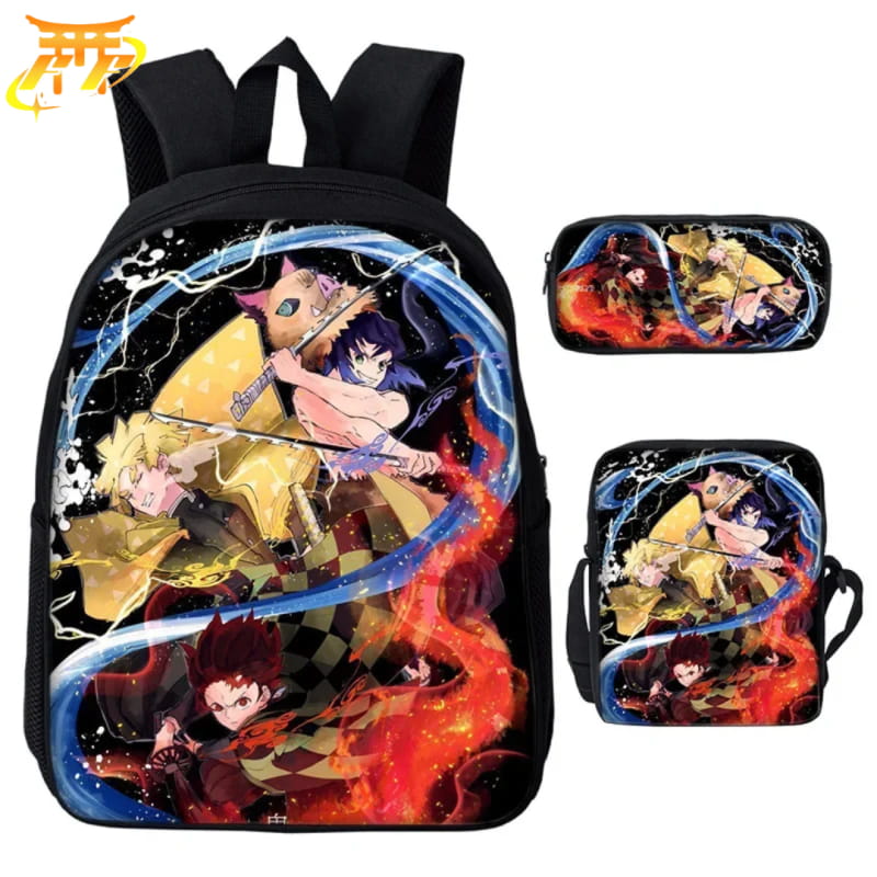avec Trousse et Sacoche Tanjiro x Zenitsu x Inosuke Rugzak - Demon Slayer™