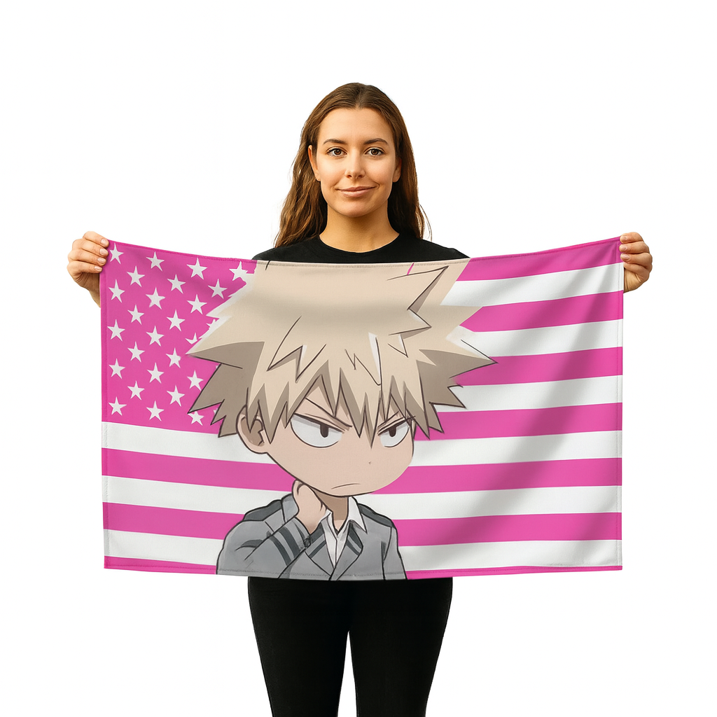 Katsuki Bakugo "Style Chibi Étudiant" Vlag - My Hero Academia™
