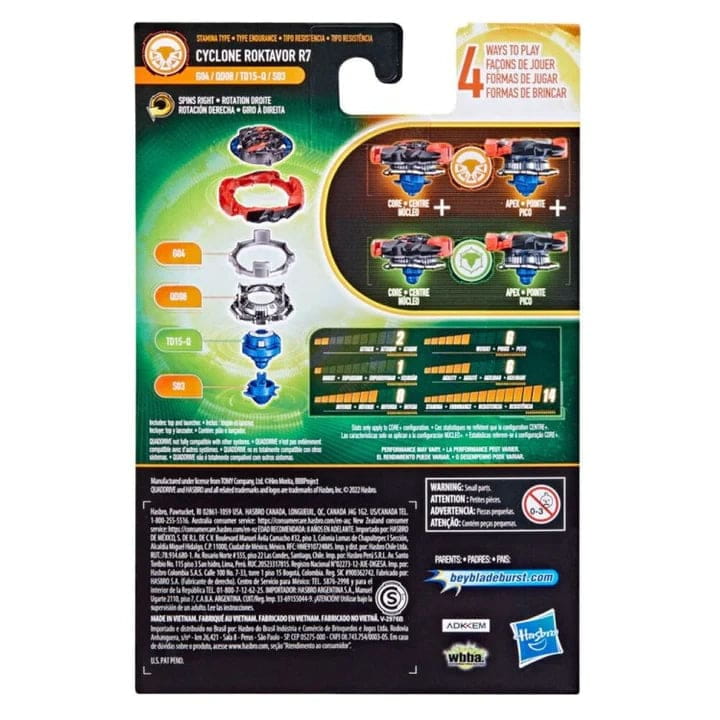 Toupie Cyclone Roktavor R7 Aquilon'-Q Massive-Q+Flugel-6 - Beyblade Burst QuadDrive™