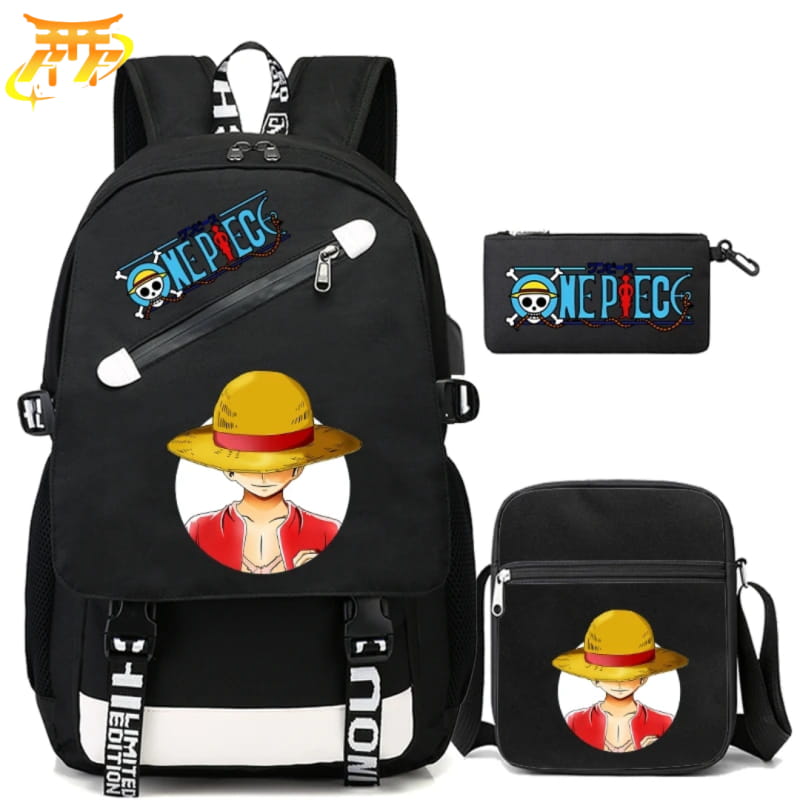 avec Trousse et Sacoche Luffy Chapeau de Paille Rugzak - One Piece™