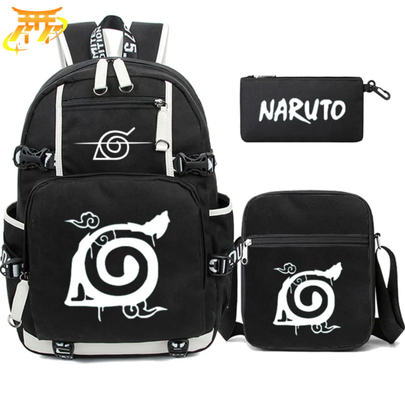 avec Trousse et Sacoche Symbole de Konoha Rugzak - Naruto Shippuden™