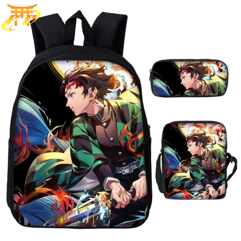 avec Trousse et Sacoche Tanjiro Feu & Eau Rugzak - Demon Slayer™