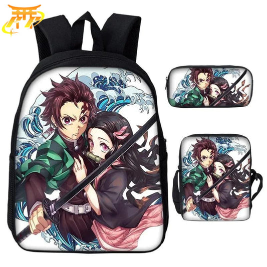 avec Trousse et Sacoche Tanjiro x Nezuko Kamado Chasseurs de Démon Rugzak - Demon Slayer™