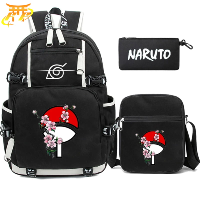 avec Trousse et Sacoche Uchiwa Rugzak - Naruto Shippuden™