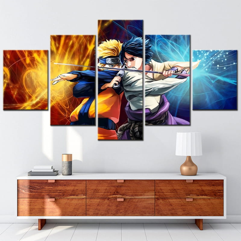 Bataille de Naruto et Sasuke Ingelijste Print - Naruto Shippuden™