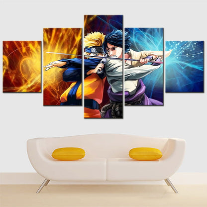 Bataille de Naruto et Sasuke Ingelijste Print - Naruto Shippuden™