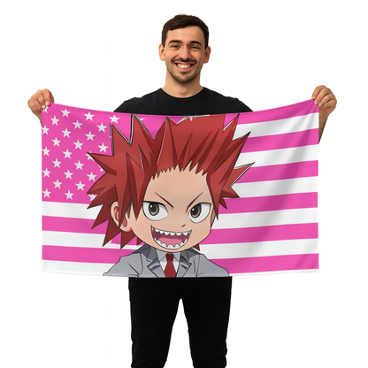 Eijiro Kirishima "Style Chibi Étudiant" Vlag - My Hero Academia™
