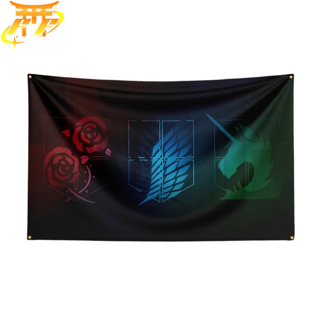 Emblèmes Des Trois Brigades Vlag - L’Attaque Des Titans™