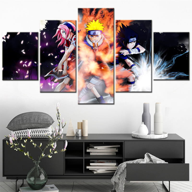 Equipe 7 Attaque Signature Ingelijste Print - Naruto Shippuden™