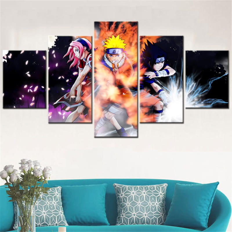 Equipe 7 Attaque Signature Ingelijste Print - Naruto Shippuden™