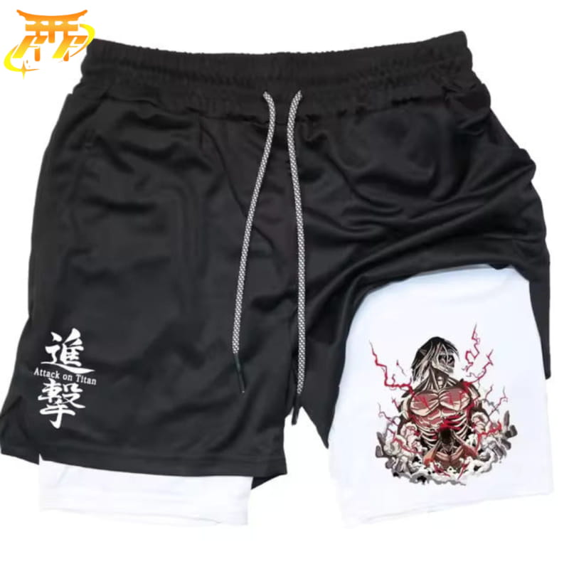 Eren "Titan Assaillant" Noir et Blanc Short - Attack on Titan™
