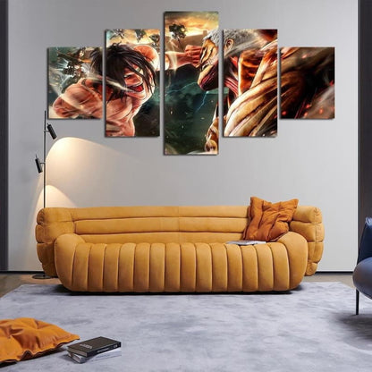 Eren vs Reiner Ingelijste Print - Attack on Titan™