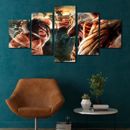 Eren vs Reiner Ingelijste Print - Attack on Titan™