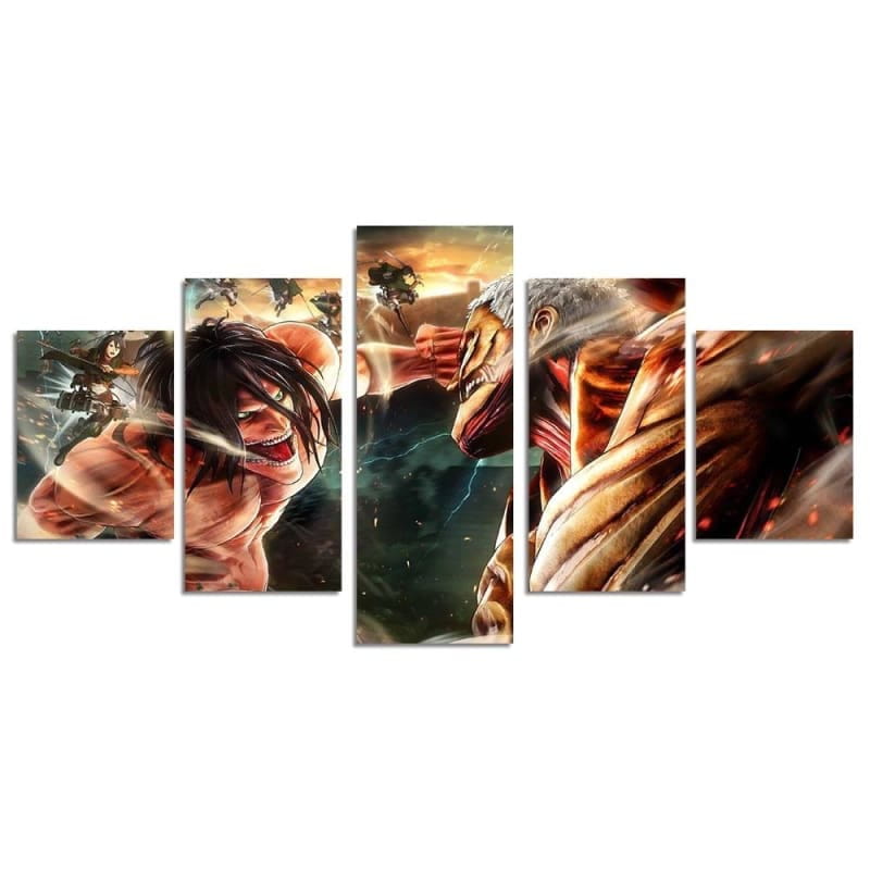 Eren vs Reiner Ingelijste Print - Attack on Titan™