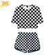 Vrouw Tanjiro Zwart-Wit Geruite Pyjama - Demon Slayer™