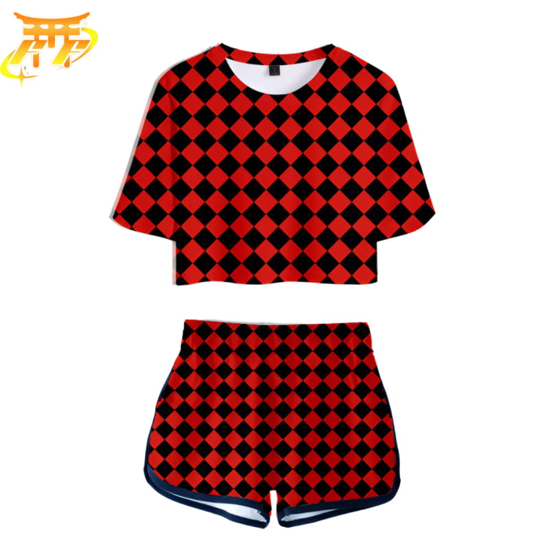 Femme Tanjiro à carreaux rouge Pyjama - Demon Slayer™