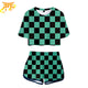 Vrouw Tanjiro Groen Geruit Pyjama - Demon Slayer™