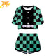 Vrouw Tanjiro groen en zwart Pyjama - Demon Slayer™