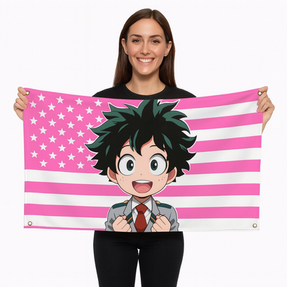 Izuku Midoriya "Style Chibi Étudiant" Vlag - My Hero Academia™