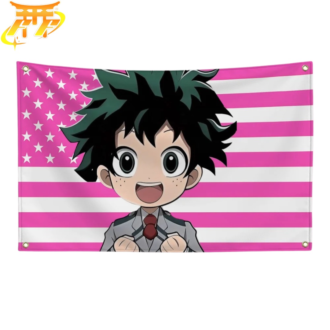 Izuku Midoriya "Style Chibi Étudiant" Vlag - My Hero Academia™