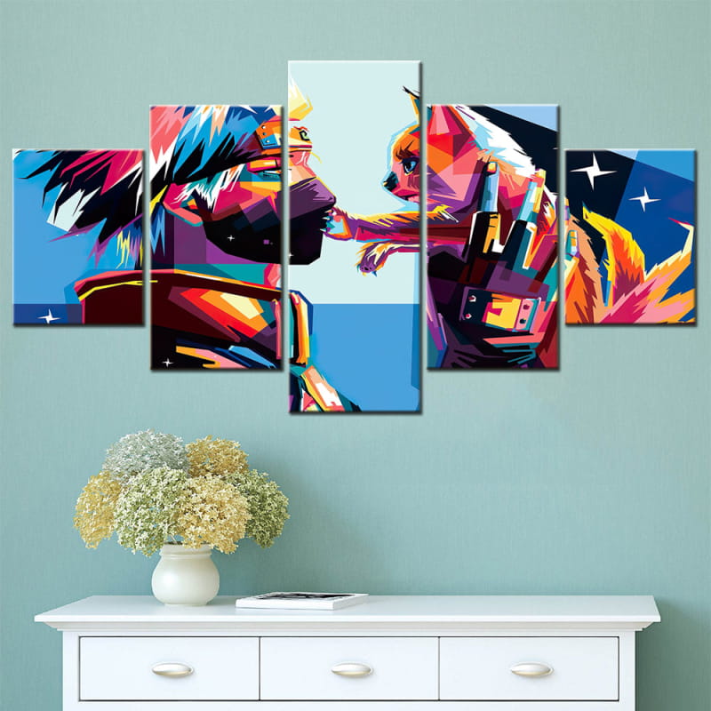 Kakashi x Kurama Pop Art Ingelijste Print - Naruto Shippuden™