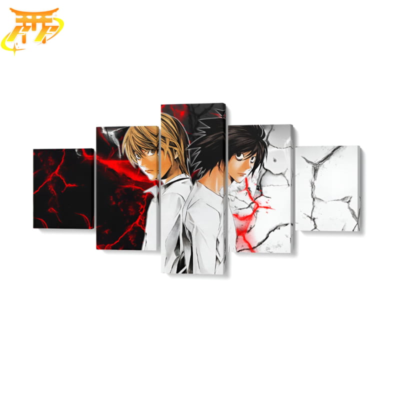 Kira Vs L Ingelijste Print - Death Note™