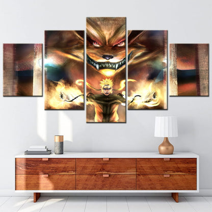 Naruto & Kurama Ingelijste Print - Naruto Shippuden™