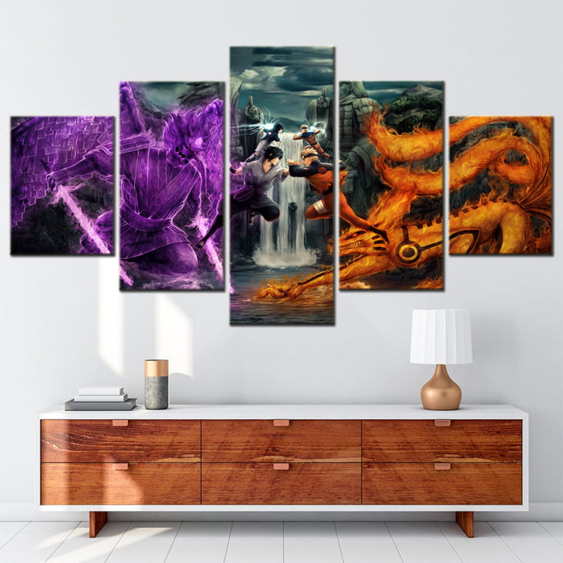 Naruto vs Sasuke Vallée de la Fin Ingelijste Print - Naruto Shippuden™