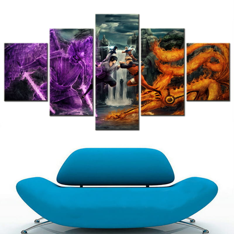 Naruto vs Sasuke Vallée de la Fin Ingelijste Print - Naruto Shippuden™