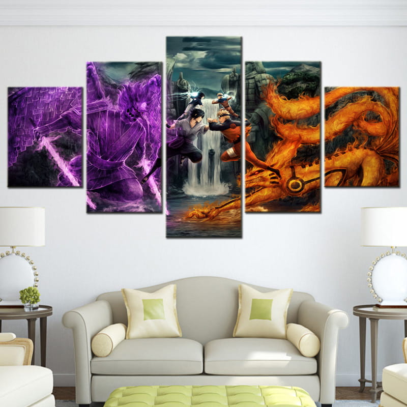 Naruto vs Sasuke Vallée de la Fin Ingelijste Print - Naruto Shippuden™