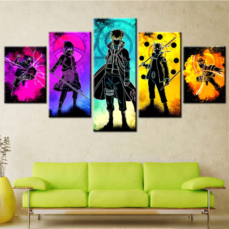 Sasuke & Minato & Naruto Ingelijste Print - Naruto Shippuden™