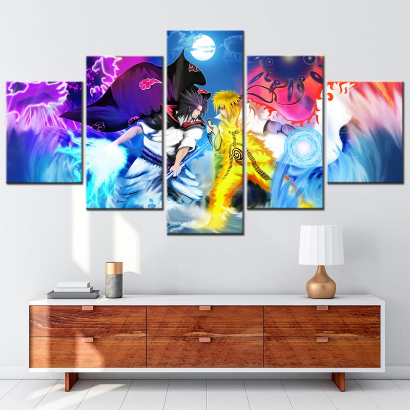 Sasuke vs Naruto Ingelijste Print - Naruto Shippuden™