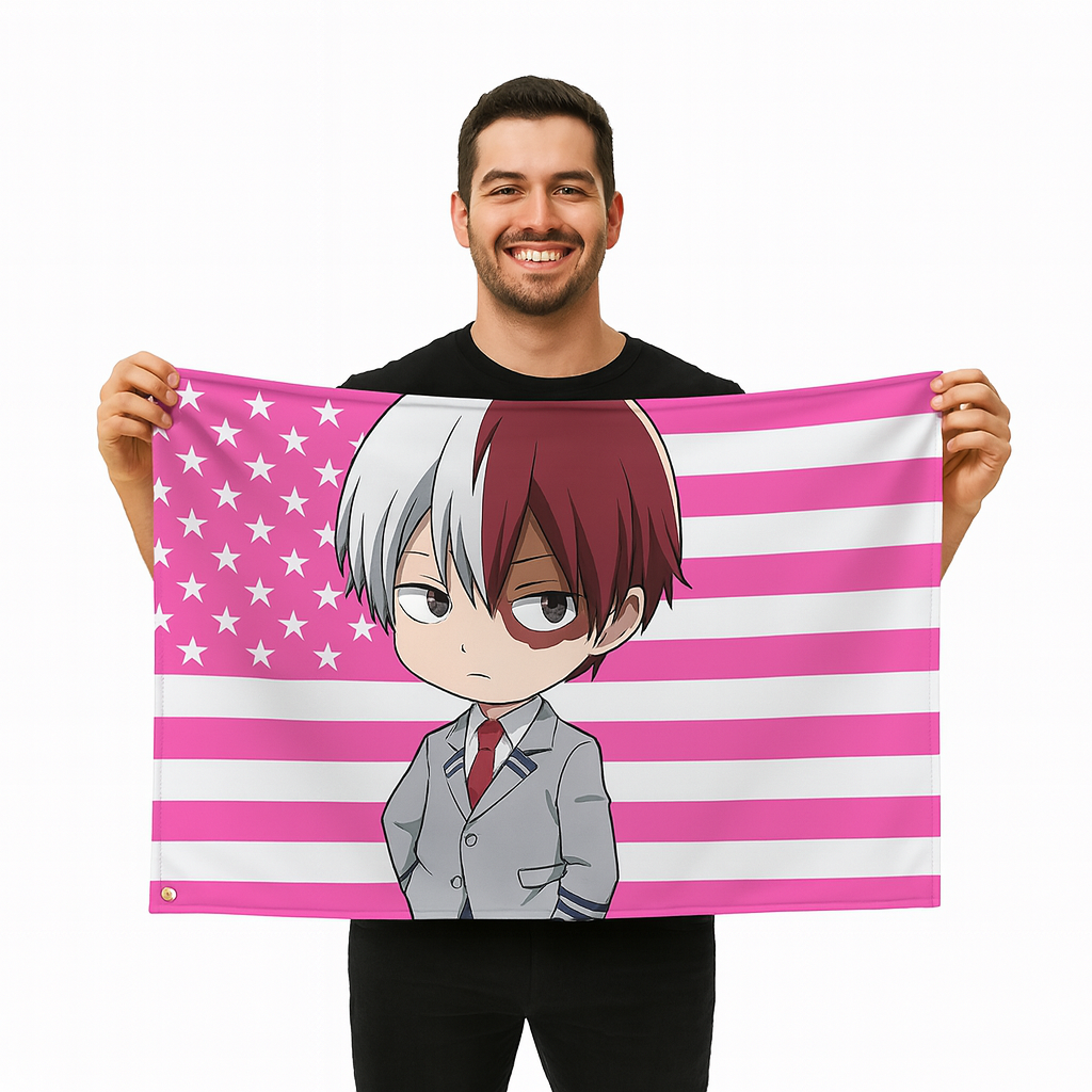 Shoto Todoroki "Style Chibi Étudiant" Vlag - My Hero Academia™