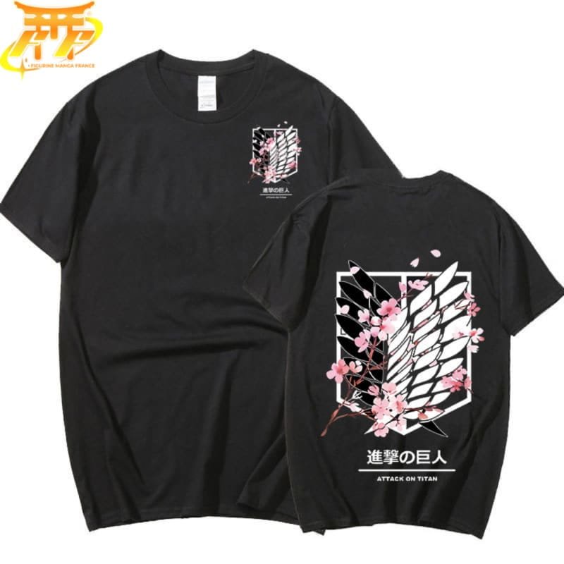 T-Shirt Noir Bataillon d'Exploration - Attack on Titan™